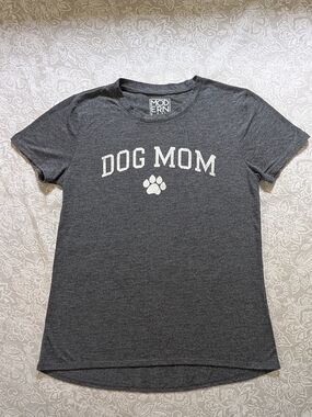 Modern Lux Dark Gray "Dog Mom" Graphic Tee